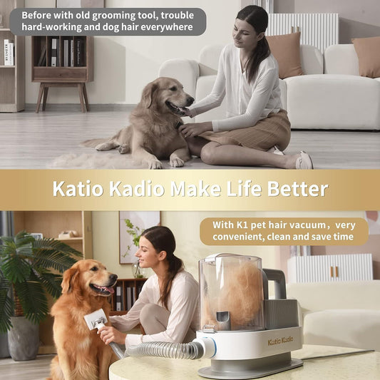 Pet Grooming Kit, 5 In 1 Dog Grooming Kit With 2 Suction Mode,