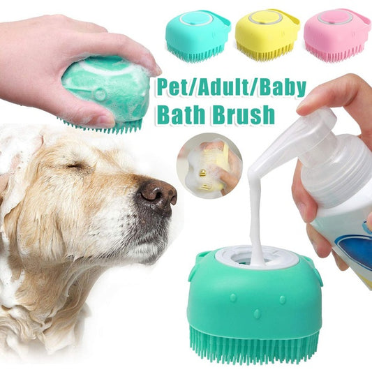 Simplix™ Silicone Pet Bath Massage Gloves Grooming  Brush