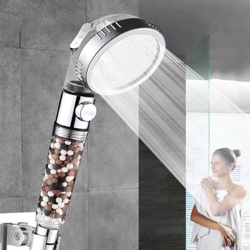 Eco-Friendly Shower Head with Mineral Filter Balls – Boost Pressure & Save Water