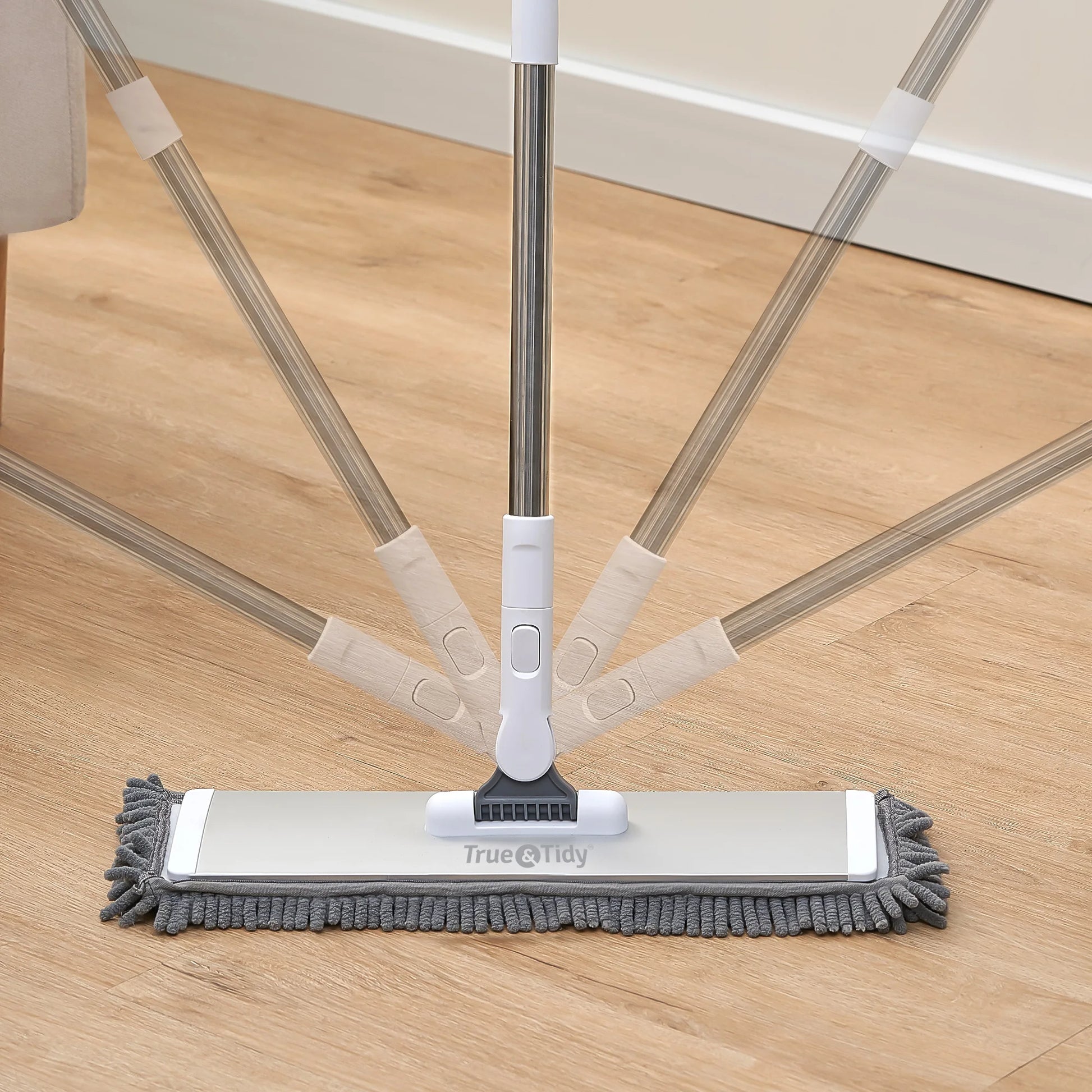 Extra wide lint roller effectively removes dust and lint from surfaces