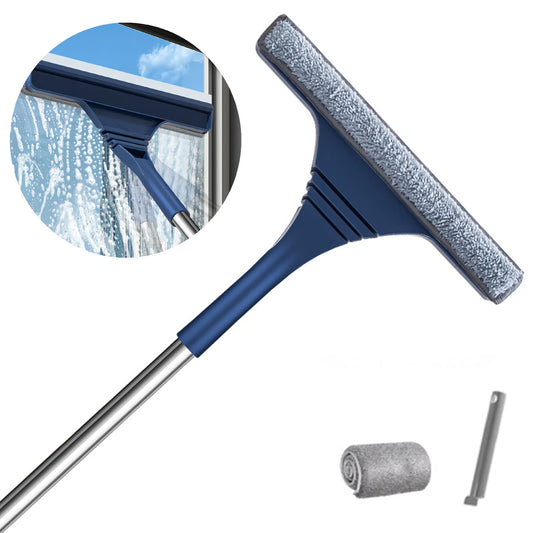 Household window cleaner scraper with anti-slip soft rubber for streak-free glass cleaning