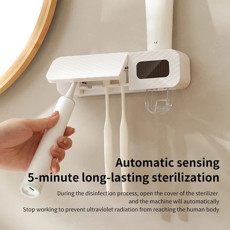 Close-up of Intelligent Drying Feature on Smart Toothbrush Rack – Hygienic Toothbrush Storage