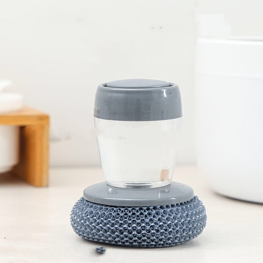 Kitchen Soap Dispensing Palm Brush – Multifunctional Scrubber for Dishes and Pans