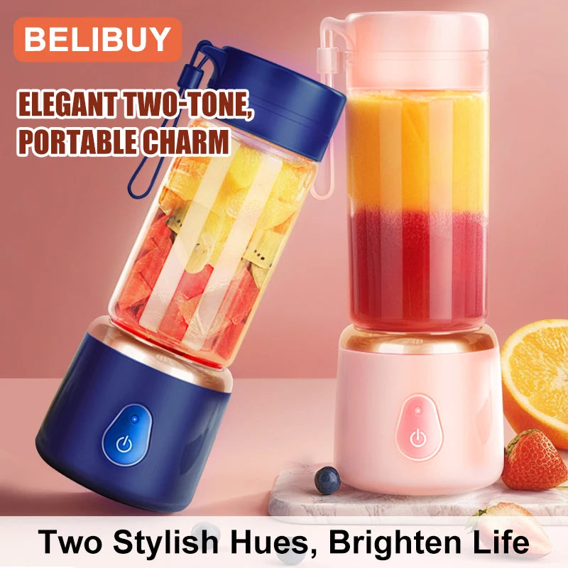 Mini fruit mixer and citrus juicer blender cup with safe plastic housing