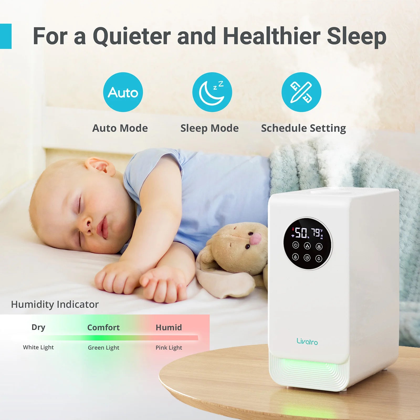  Smart Warm and Cool Mist Humidifier for a quieter and healthier sleep