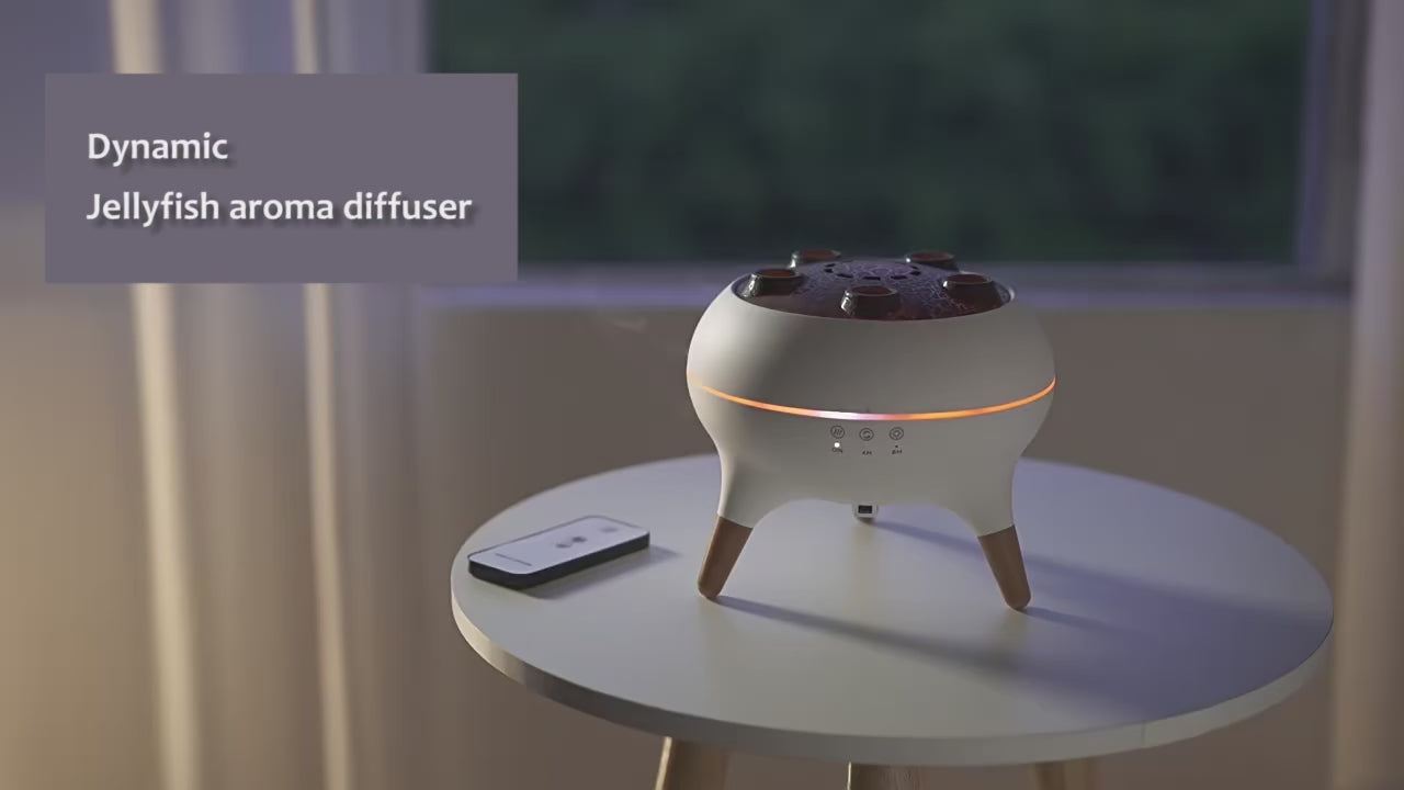 Smart Dynamic Jellyfish Humidifier & Oil Diffuser in demonstration mode and how to use